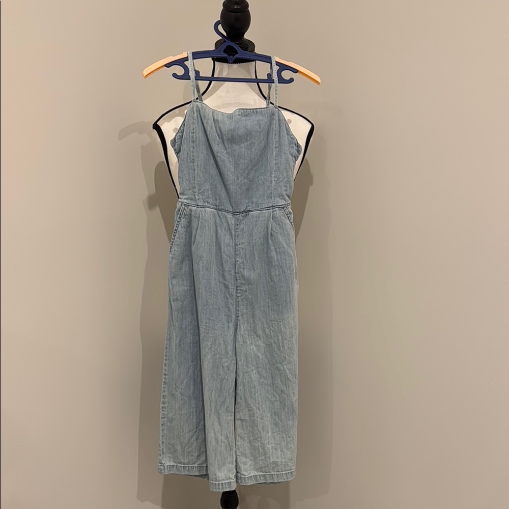 Kids Blue Denim Backless Romper